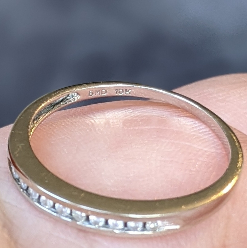 10K White Gold Diamond Channel Set Half Eternity Ring - Picture 13 of 15